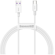 BASEUS CATYS-02 kabel za hitro polnjenje USB-C na USB-A, 66 W, 1 m, bel