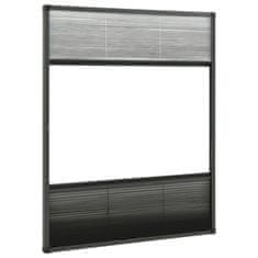 Greatstore Plise komarnik za okna aluminij 80x100 cm s senčilom