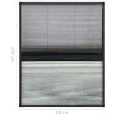 Greatstore Plise komarnik za okna aluminij 80x100 cm s senčilom