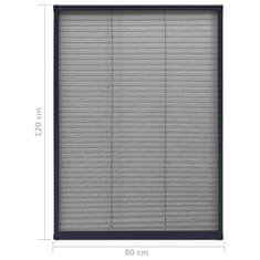 Greatstore Plise komarnik za okna aluminij antraciten 80x120 cm