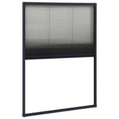 Vidaxl Plise komarnik za okna aluminij antraciten 80x120 cm