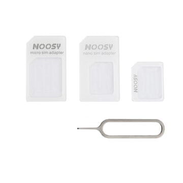 HURTEL Komplet adapterjev za nano micro SIM kartice Noosy + bel ključ