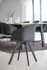 Design Scandinavia Jedilni stol Mona (SET 2 kosa), tkanina, črna