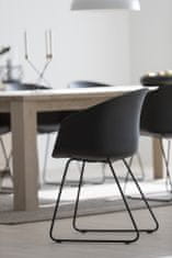Design Scandinavia Jedilni stol Moon (SET 2 kosa), tkanina, črna