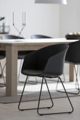 Design Scandinavia Jedilni stol Moon (SET 2 kosa), tkanina, črna