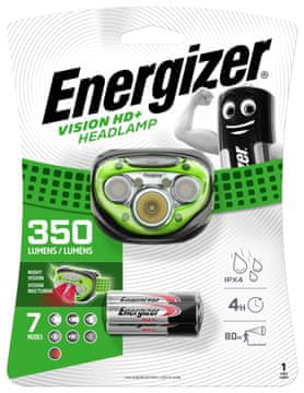 Energizer Vision HD+ naglavna svetilka, 3AAA, 350 lm