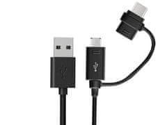 Samsung podatkovni kabel Combo Type C ali MicroUSB na (USB), črn