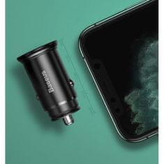 BASEUS avto polnilec USB A/C, PPC, Quick Charge 4.0, VOOC, črn (CCYS-C01)