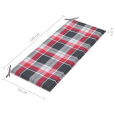 Vidaxl Vrtna klop za 2 osebi z blazino 120 cm trden evkaliptus