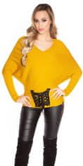 Amiatex Ženski pulover 71560, rumena, UNIVERZáLNí