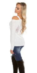 Amiatex Ženski pulover 71599, bela, UNIVERZáLNí