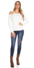 Amiatex Ženski pulover 71613, bela, UNIVERZáLNí