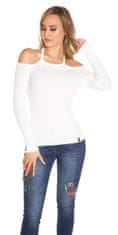 Amiatex Ženski pulover 71613, bela, UNIVERZáLNí