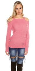 Amiatex Ženski pulover 71598, roza, UNIVERZáLNí