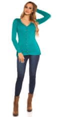 Amiatex Ženski pulover 71661, turkiz, UNIVERZáLNí
