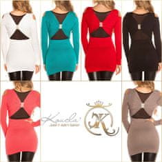 Amiatex Ženska obleka 72086, turkiz, UNIVERZáLNí