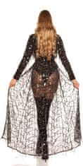 Amiatex Ženski erotičen kostim 72474, črno-srebrna, UNIVERZáLNí