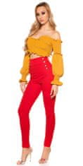 Amiatex Ženske treggings hlače 74796, rdeča, M
