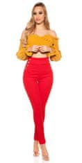Amiatex Ženske treggings hlače 74796, rdeča, M