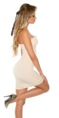 Amiatex Ženska obleka 74099, kremna, UNIVERZáLNí