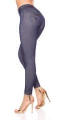 Amiatex Ženske legice 74373, modra, XL