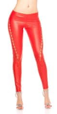 Amiatex Ženske legice 74539, rdeča, S/M