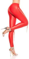 Amiatex Ženske legice 74539, rdeča, S/M