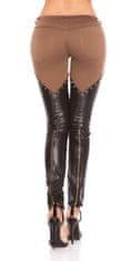 Amiatex Ženske treggings hlače 74728, cappucino, M