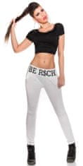 Amiatex Ženske treggings hlače 74761, bela, M
