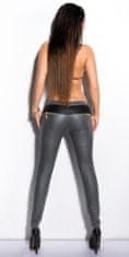 Amiatex Ženske treggings hlače 74741, siva, M