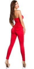 Amiatex Ženske overall hlače 74942, rdeča, XL