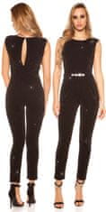Amiatex Ženske overall hlače 74984, črno-srebrna, XS