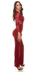 Amiatex Ženske overall hlače 75051, vinska, M