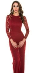 Amiatex Ženske overall hlače 75051, vinska, M