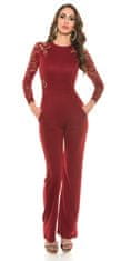 Amiatex Ženske overall hlače 75051, vinska, M
