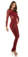 Amiatex Ženske overall hlače 75056, vinska, XL