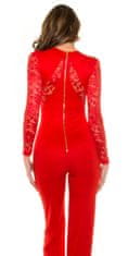 Amiatex Ženske overall hlače 75053, rdeča, S