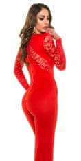 Amiatex Ženske overall hlače 75053, rdeča, S