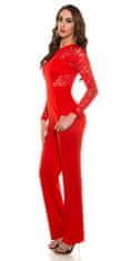 Amiatex Ženske overall hlače 75053, rdeča, S