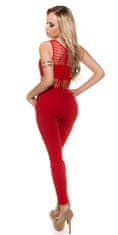 Amiatex Ženske overall hlače 75133, rdeča, M