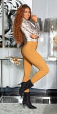 Amiatex Ženske treggings hlače 79539, cappucino, L/XL