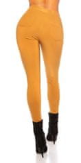 Amiatex Ženske treggings hlače 79539, cappucino, L/XL