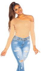 Amiatex Ženski pulover 79625, cappucino, UNIVERZáLNí