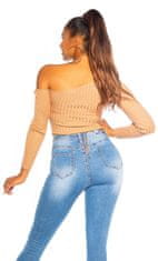Amiatex Ženski pulover 79625, cappucino, UNIVERZáLNí