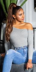 Amiatex Ženski pulover 79627, siva, UNIVERZáLNí