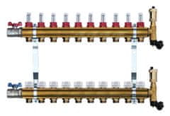 Atria Europe 10-smerni medeninasti razdelilnik za talno ogrevanje