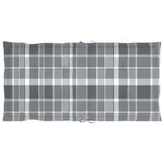 Vidaxl Blazine za vrtne stole 4 kosi sive karo 100x50x3 cm oxford