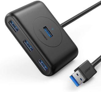 Ugreen 4-Ports USB Hub, 3.0, črn, 1 m