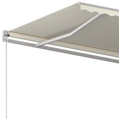 Vidaxl Avtomatsko zložljiva tenda s stebrički 5x3,5 m krem