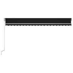 Vidaxl Ročno zložljiva tenda z LED lučmi 500x300 cm antracitna